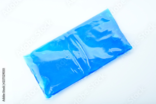 Health: Top View of Blue Ice Pack Isolated on White Background