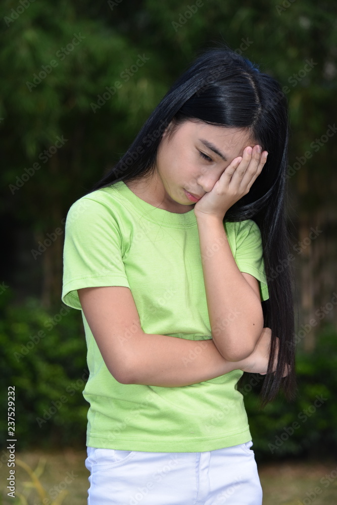Unhappy Petite Diverse Female Adolescent Unhappy Petite Diverse Female Adolescent