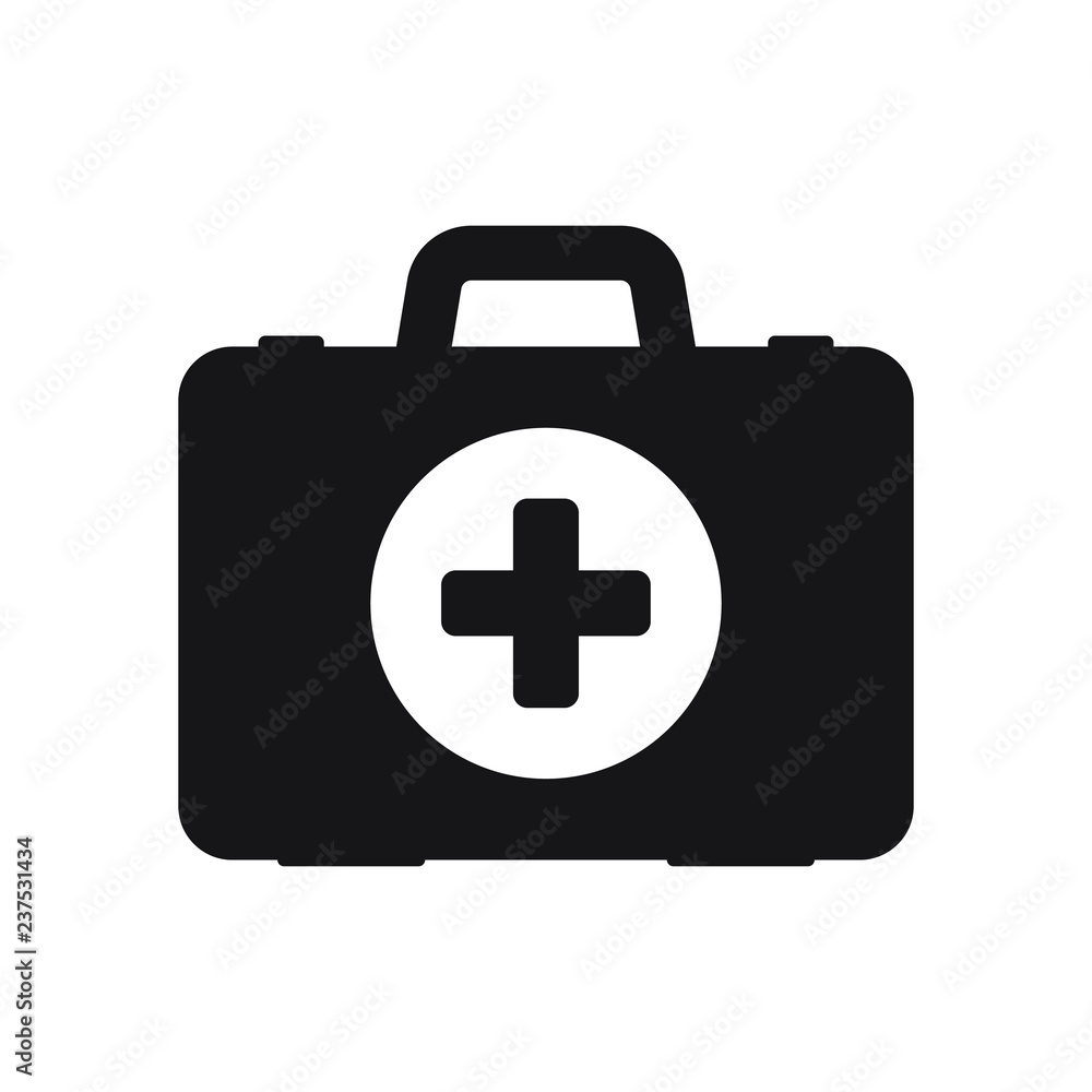 Medicine briefcase icon. First aid symbol Medicine briefcase icon. First aid symbol