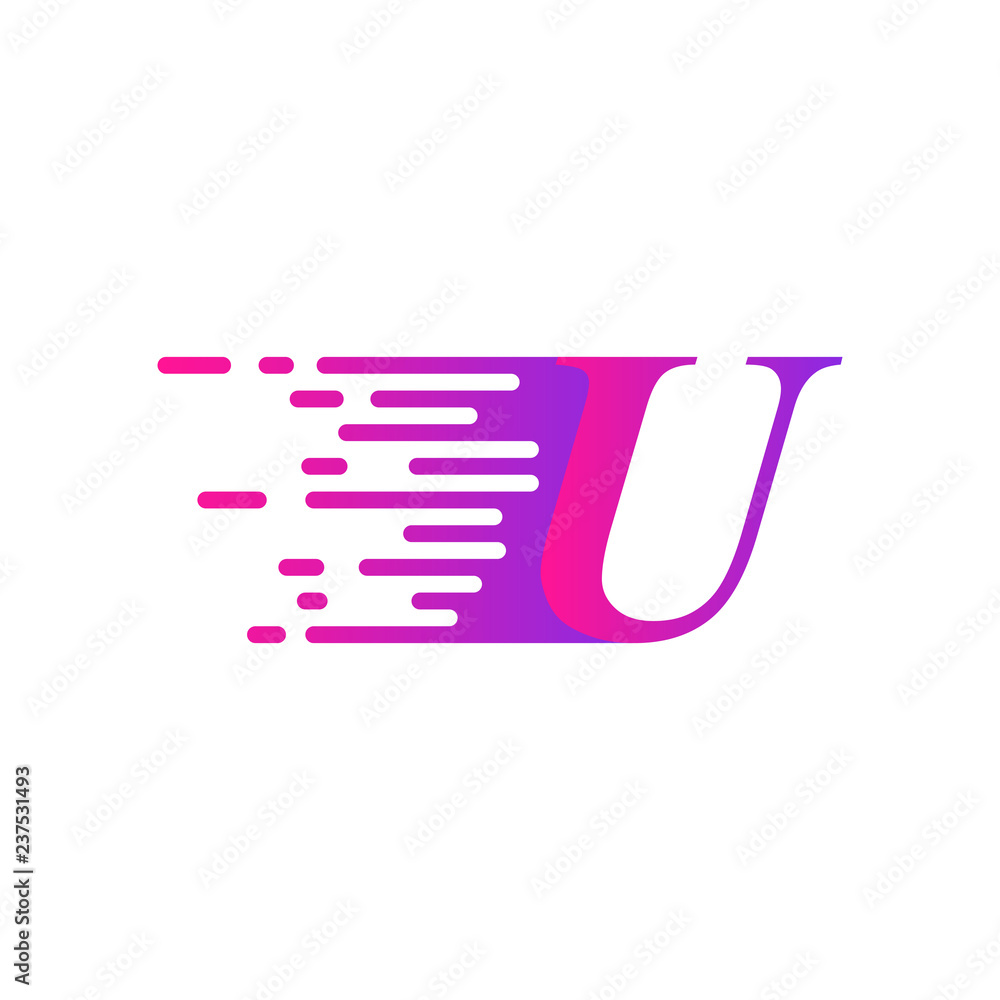 initial letter U fast move logo initial letter U fast move logo