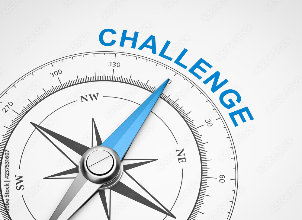 Compass on White Background, Challenge Concept Compass on White Background, Challenge Concept