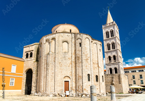 St. Donatus Church and the Bell Tower of Zadar Cathedral. Croatia