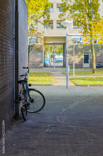 bicycle in the residential yard of amsterdam