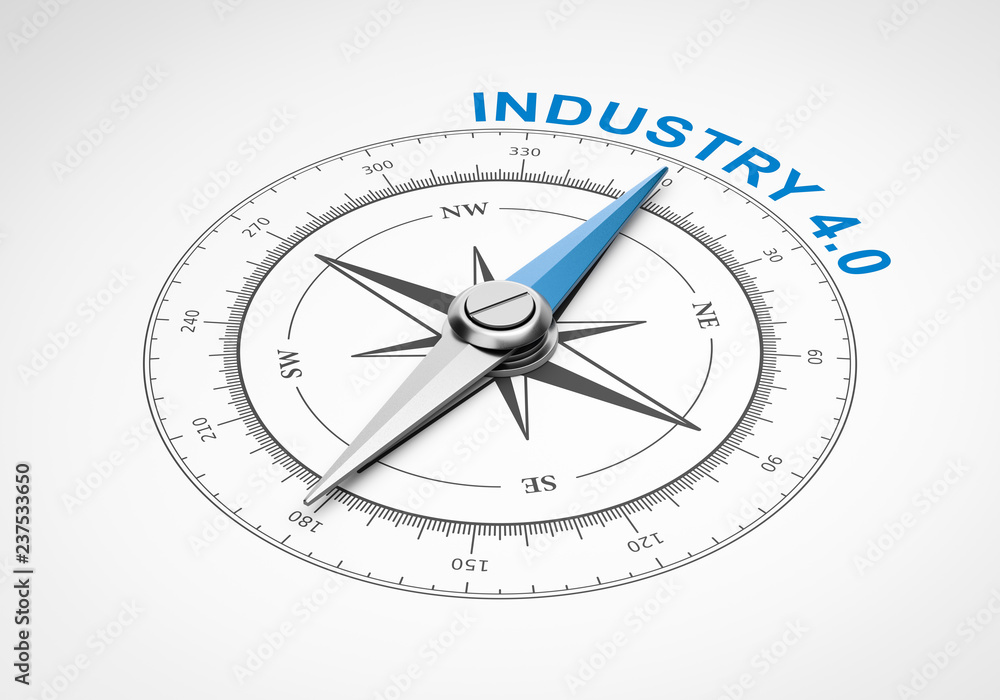 Compass on White Background, Modern Industry Technology Concept Compass on White Background, Modern Industry Technology Concept