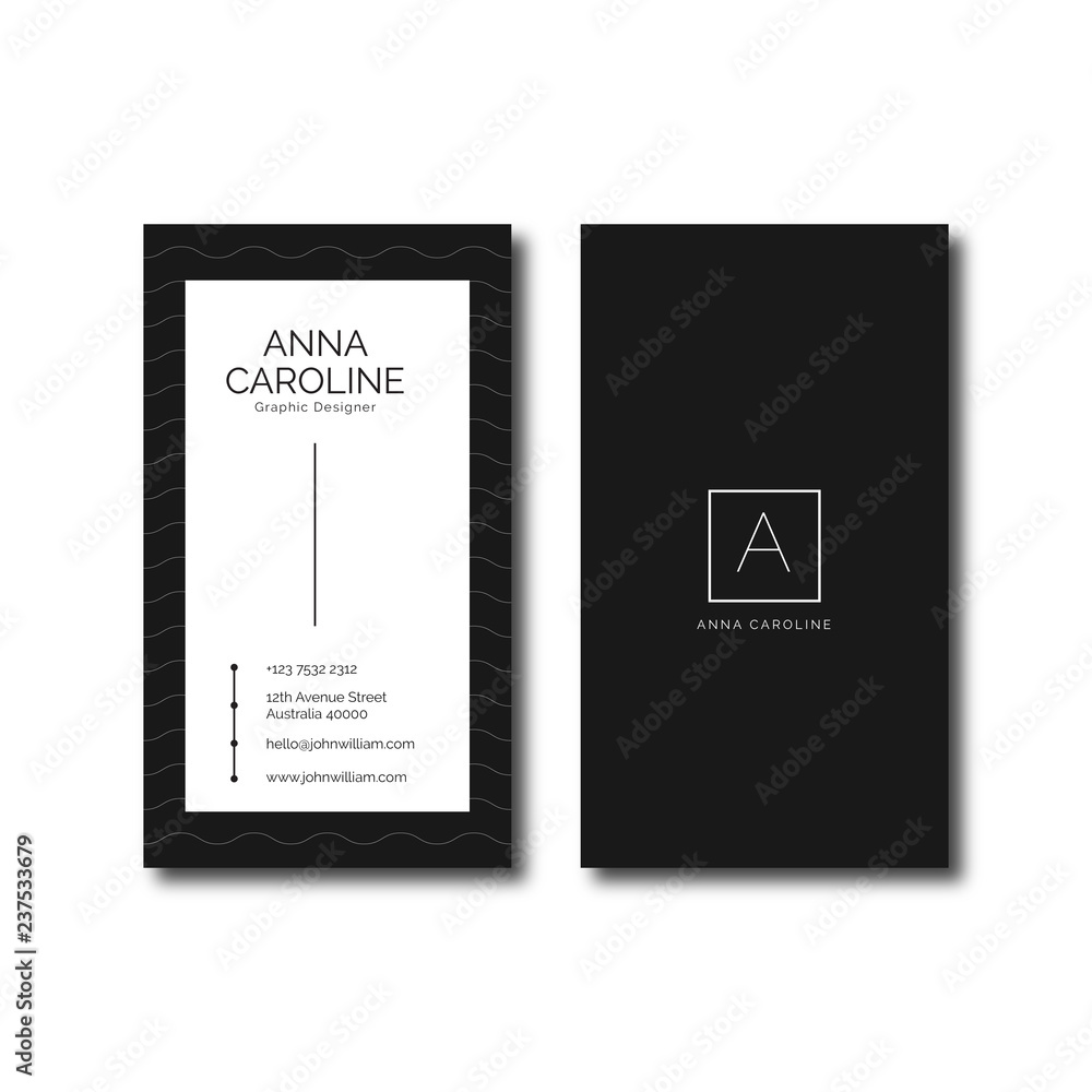 Clean Business Card Template Ideal for Personal Identity or Company