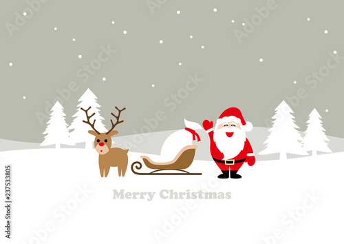 シームレスなクリスマスの背景　シンプルでフラットなスタイルのイラスト