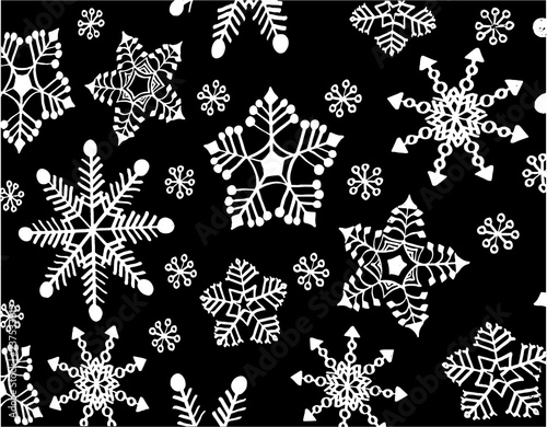 Black and White Snowflake B...