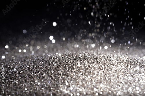 Texture background abstract black and white or silver Glitter and elegant for Christmas photo