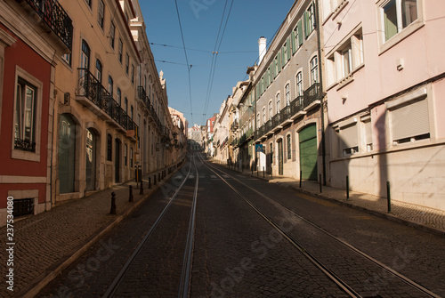 Empty Street in Lissabon Portugal