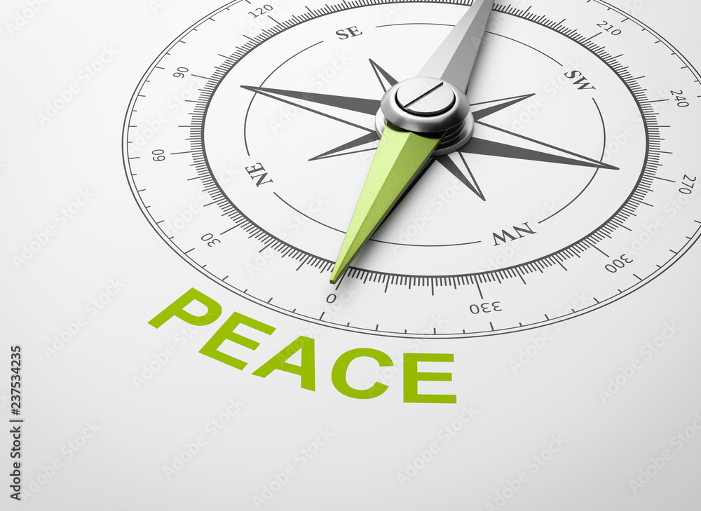 Compass on White Background, Peace Concept Compass on White Background, Peace Concept