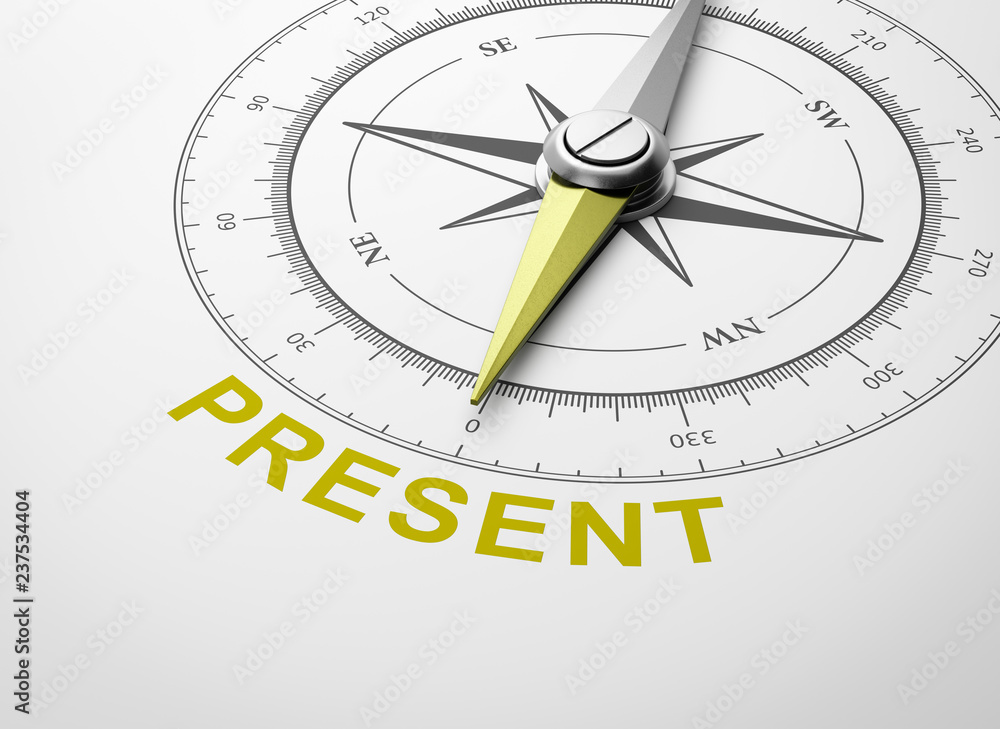 Compass on White Background, Present Concept Compass on White Background, Present Concept