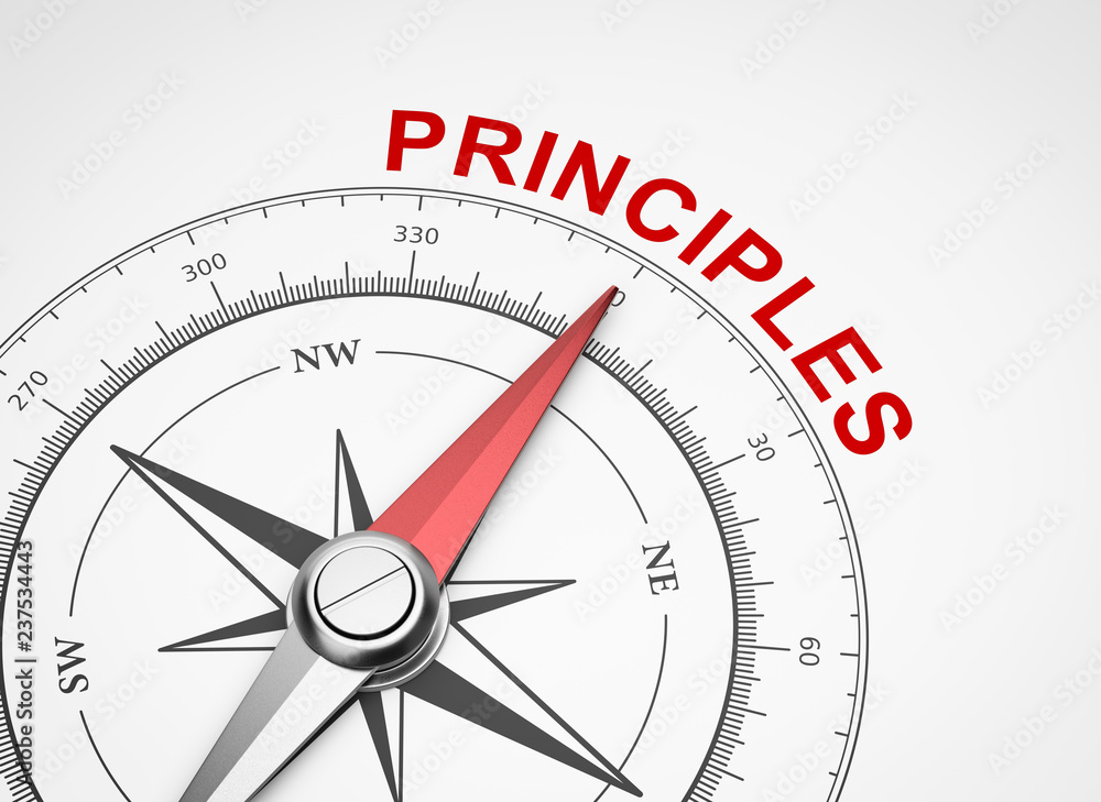 Compass on White Background, Principles Concept Compass on White Background, Principles Concept