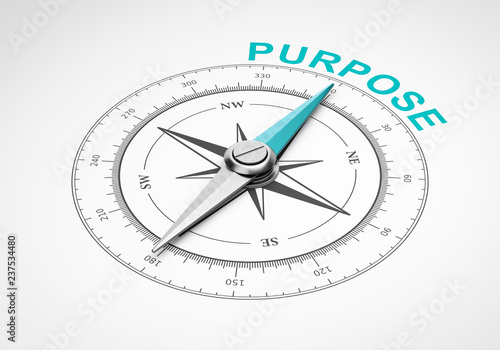 Compass on White Background, Purpose Concept