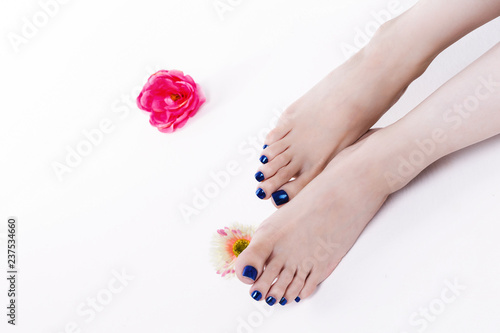 Perfect female legs, isolated on white background