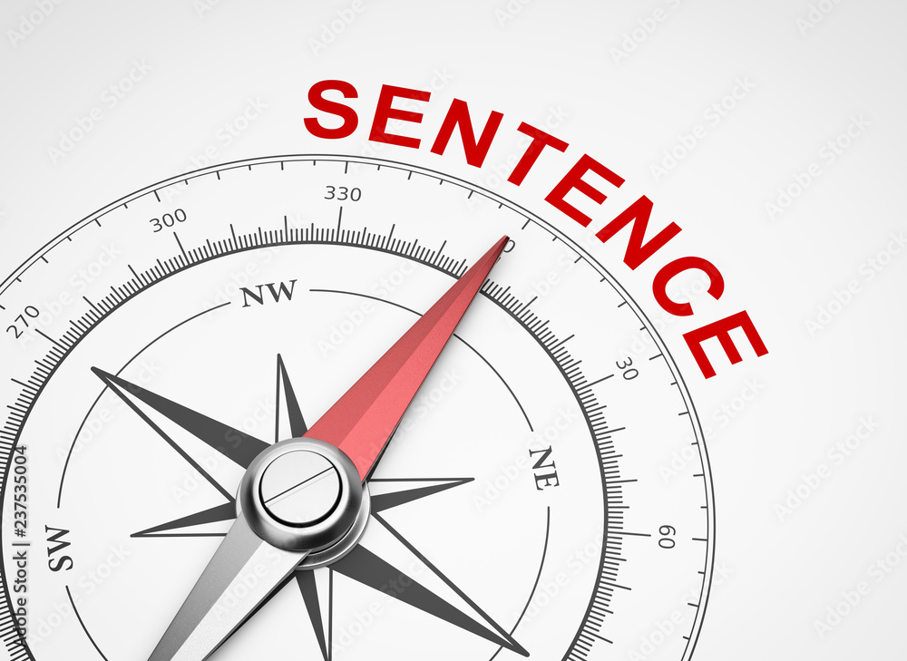 Compass on White Background, Sentence Concept Compass on White Background, Sentence Concept