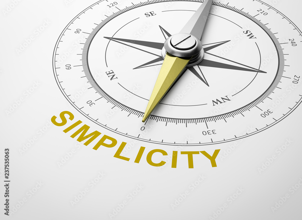 Compass on White Background, Simplicity Concept Compass on White Background, Simplicity Concept