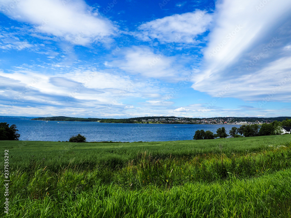 landscape with blue sky and partial clouds landscape with blue sky and partial clouds