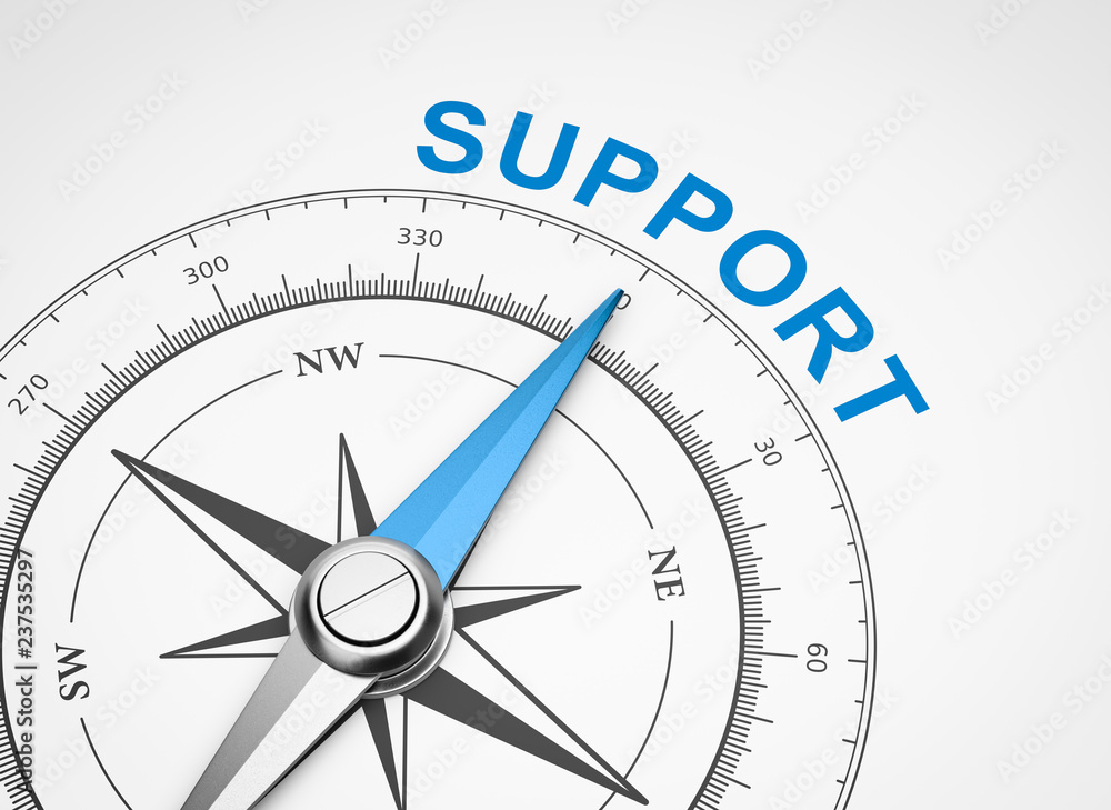 Compass on White Background, Support Concept Compass on White Background, Support Concept