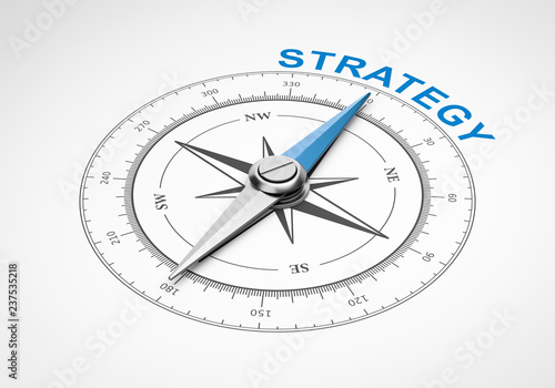 Compass on White Background, Strategy Concept