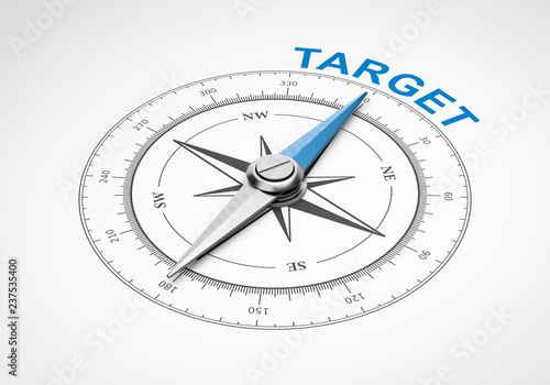 Compass on White Background, Target Concept