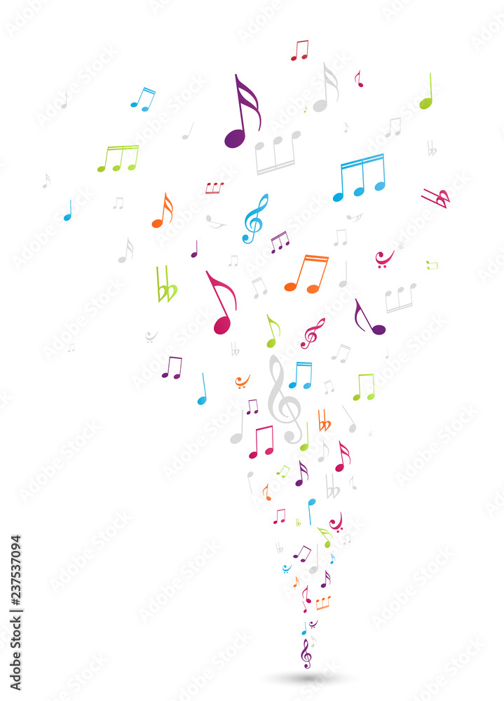 Fototapeta premium Colorful music notes background