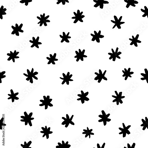 Graphic seamless vector star doodle pattern