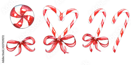 Set of Christmas candy cane