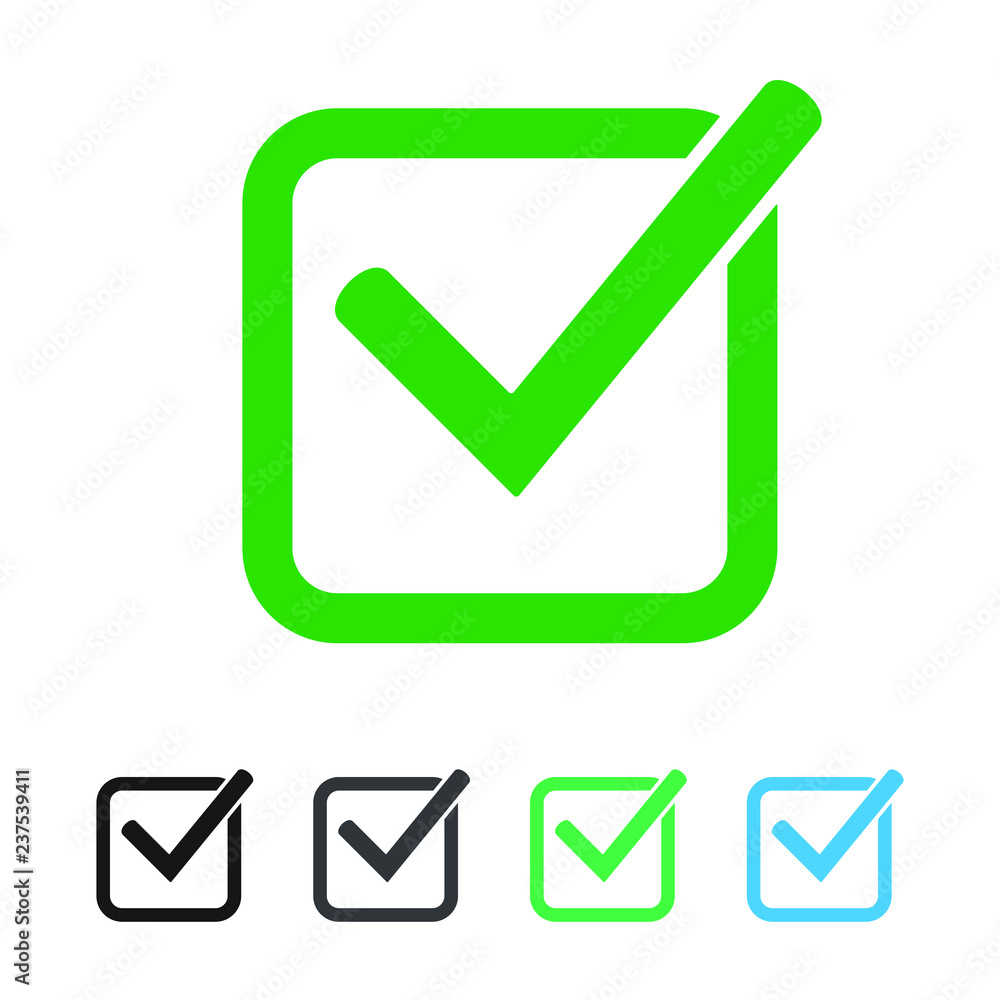 Tick icon vector symbol, checkmark isolated on white background Tick icon vector symbol, checkmark isolated on white background