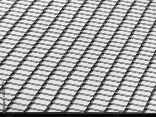 black and white tile roof pattern