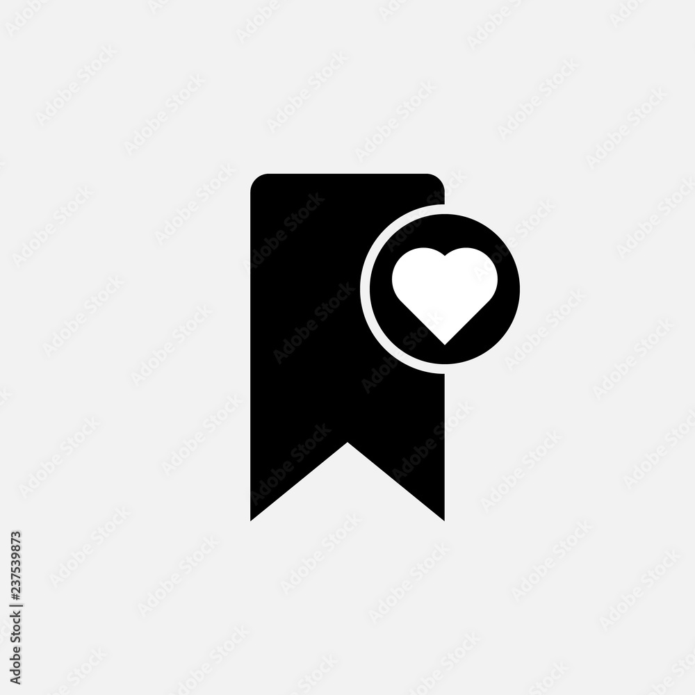 Bookmark with heart icon. Bookmark with heart concept symbol design. Stock - Vector illustration can be used for web. Bookmark with heart icon. Bookmark with heart concept symbol design. Stock - Vector illustration can be used for web.