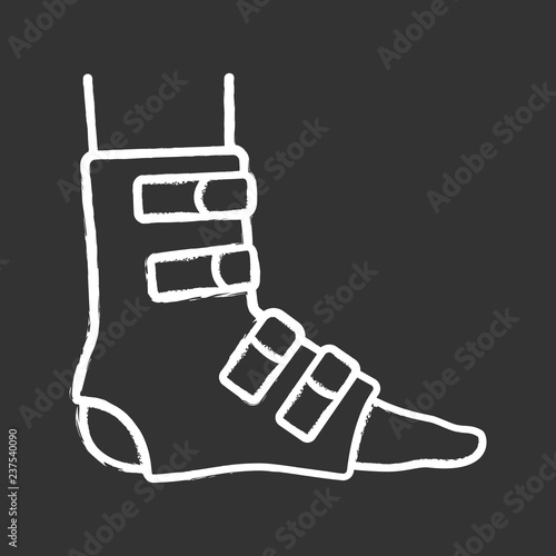 Foot ankle brace chalk icon