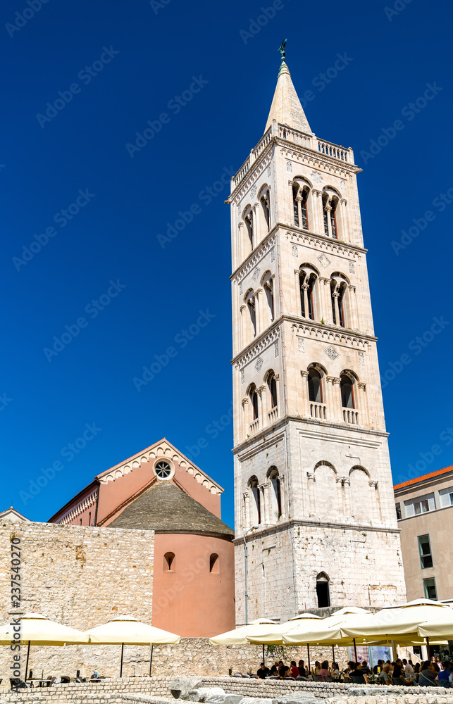 Bell tower of St. Anastasia Cathedral in Zadar, Croatia