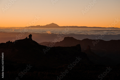 GRAN CANARIA SPAIN - NOVEMBER 6  2018  View from the mountains Roque Nublo on the Tenerife island
