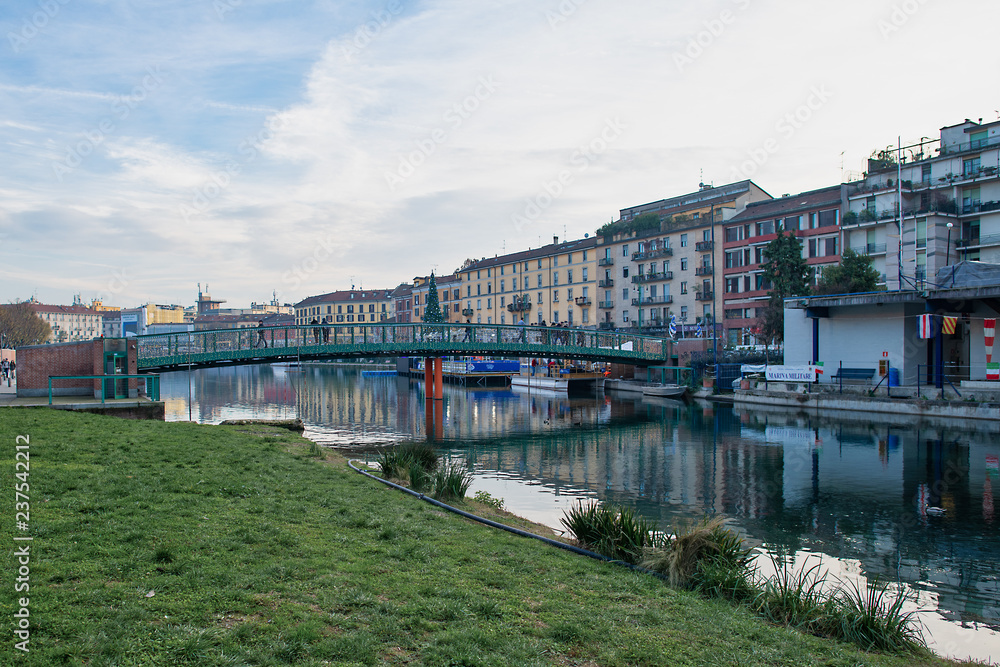 The Naviglio of the Darsena in Milan