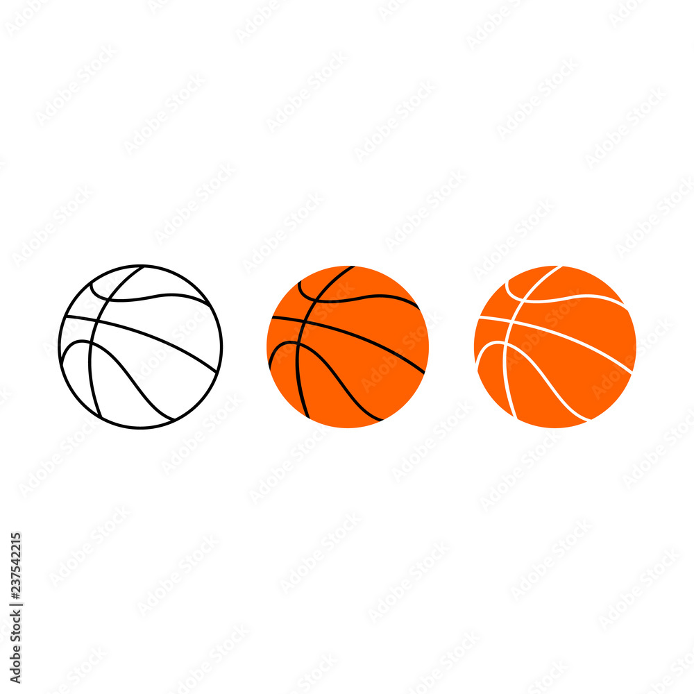 Set of Basketball balls. Vector illustration. Basketball icons