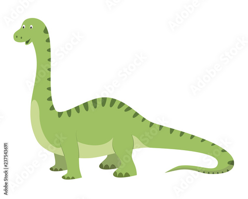 Diplodocus vector illustration in cartoon style for kids. Dinosaurs Collection. © asantosg