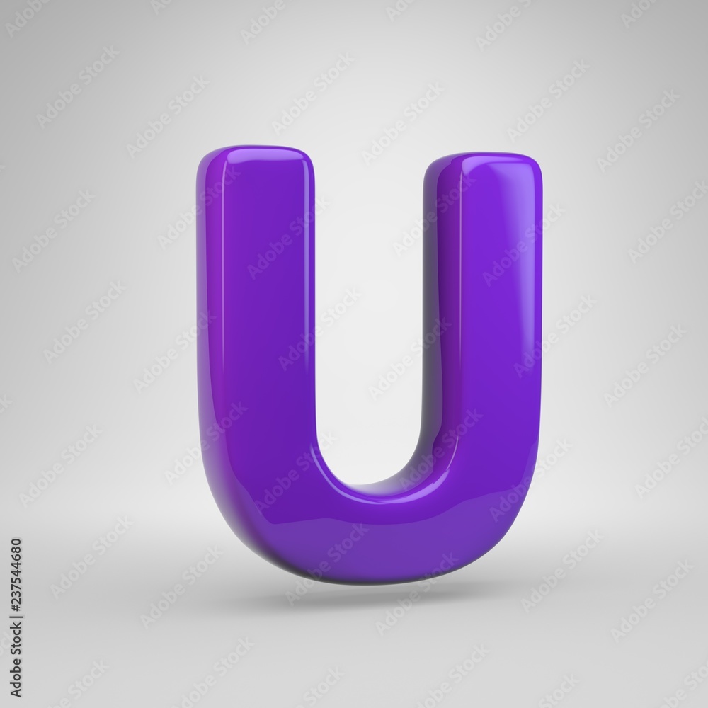 Proton purple color letter U uppercase isolated on white background Proton purple color letter U uppercase isolated on white background