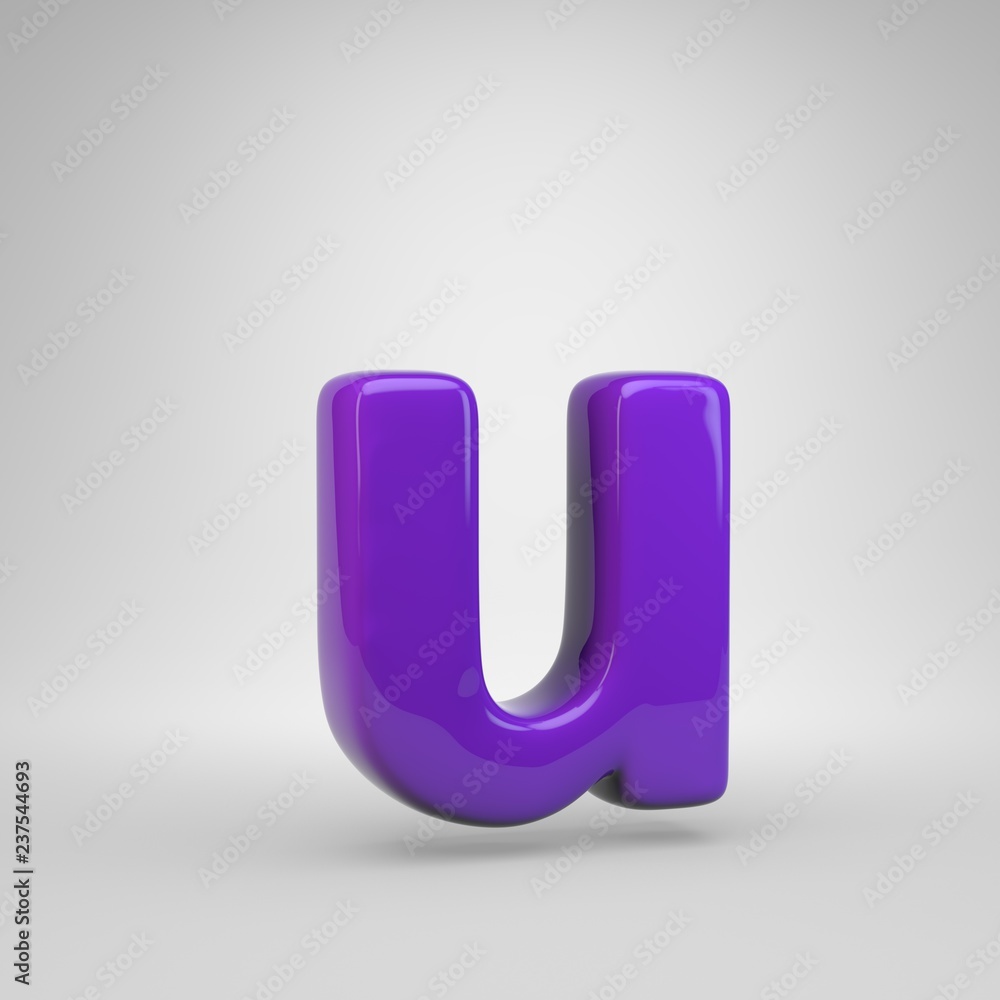 Proton purple color letter U lowercase isolated on white background Proton purple color letter U lowercase isolated on white background
