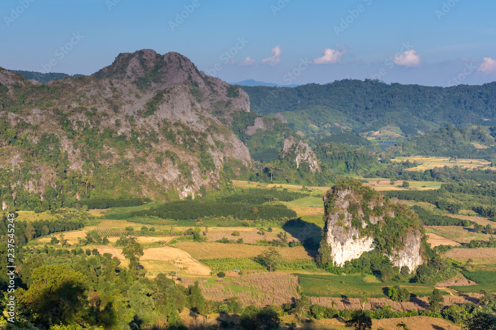 Beautiful landscape at Phu Lang Ka, Phayao in Thailand.