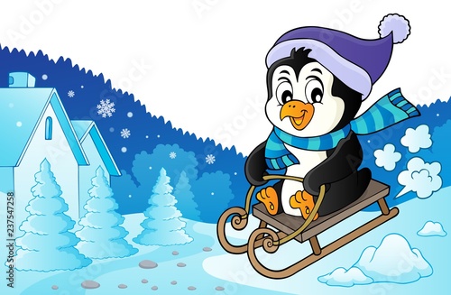 Sledging penguin theme image 3