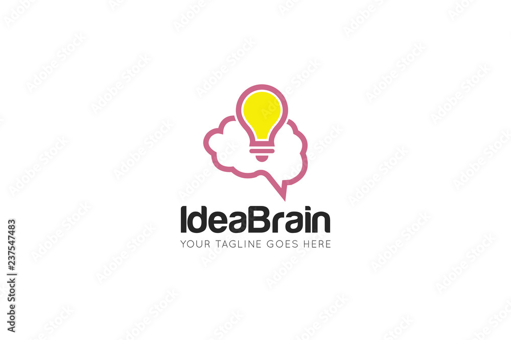 idea brain logo and icon design template idea brain logo and icon design template