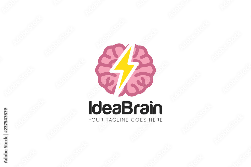 Obraz premium idea brain logo and icon design template