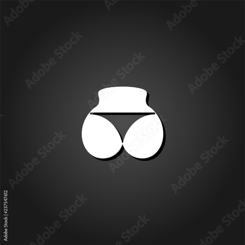 Sexy panties, women ass in a thong icon flat