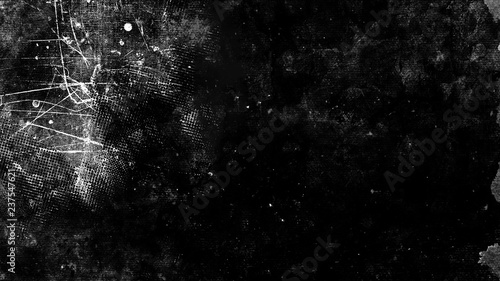 Vintage scratched grunge overlays on isolated black background space for text