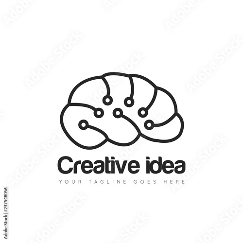 idea brain logo and icon design template