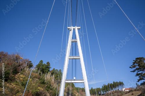 Kokonoe Yume Suspension Bridge (otsurihashi), the most highest suspension bridge for walkway in Japan. © RomixImage