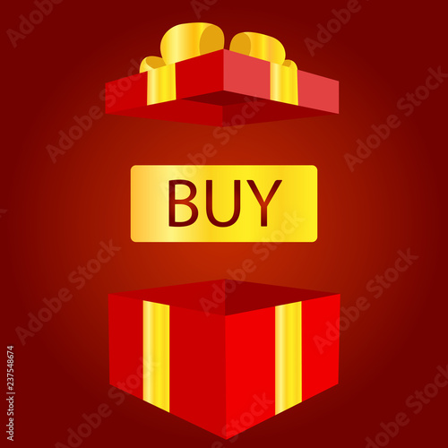 big sale open gift box. concept of prize or bonus for customer and promo giftbox for ecommerce illustration