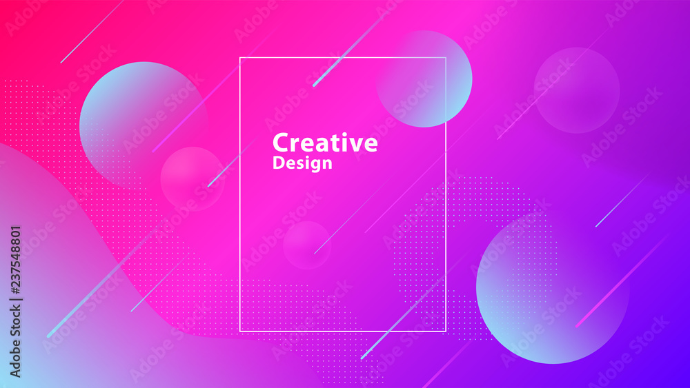 Creative geometric shapes wallpaper. Trendy gradient lines, circle shapes and dots composition. Vector EPS 10