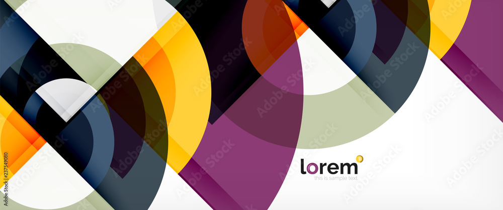 Modern geometric circles abstract background, colorful round shapes with shadow effects Modern geometric circles abstract background, colorful round shapes with shadow effects