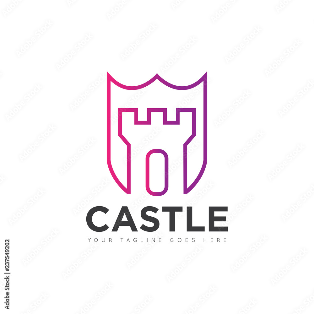 Castle logo and icon design template Castle logo and icon design template